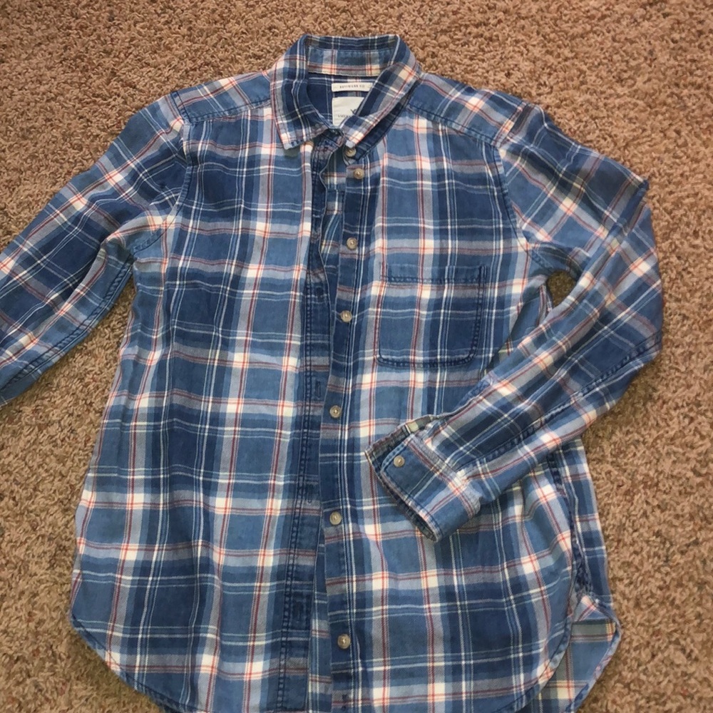 AE plaid button up S